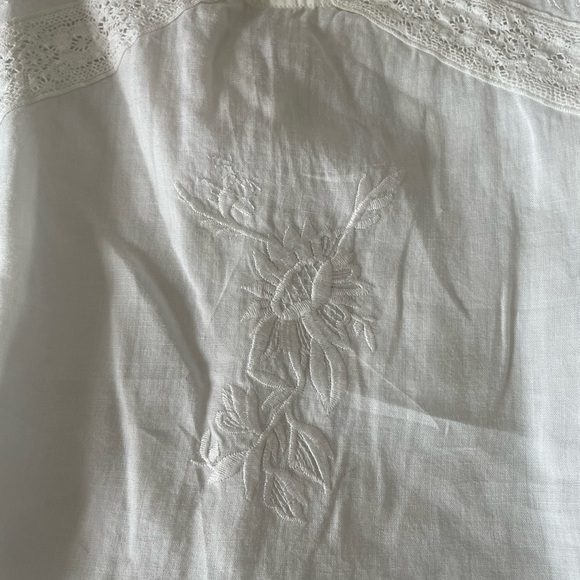 Zara Ramie Embroidered crotcheted Long Sleeve Blouse - Picture 13 of 17